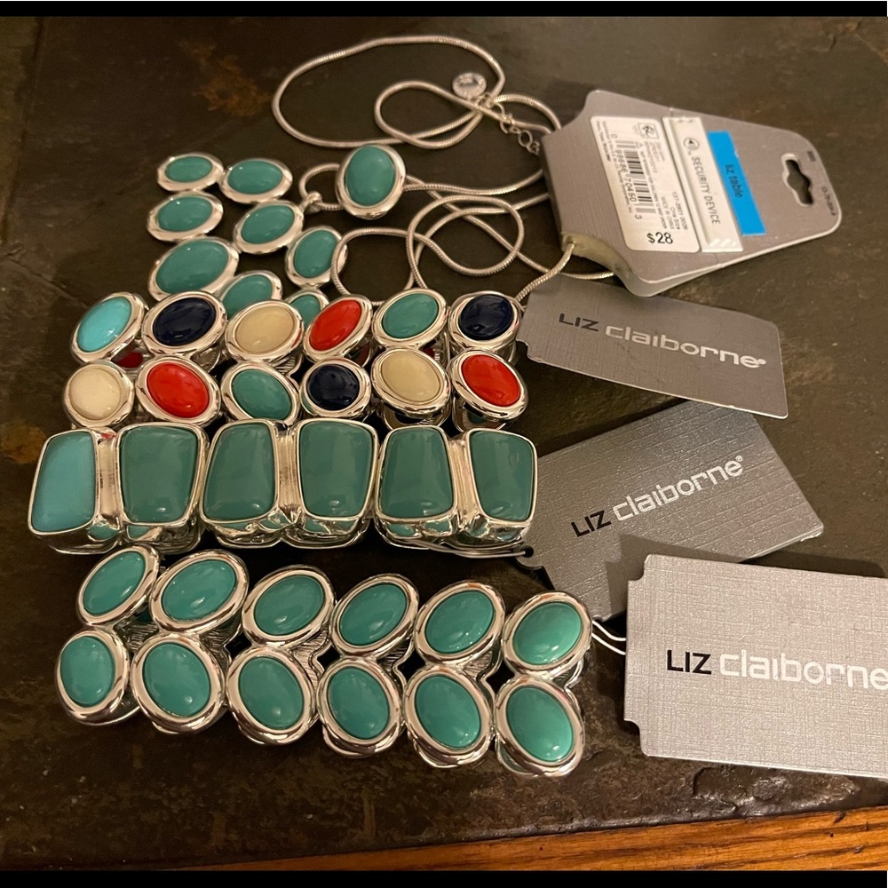 Brand New Liz Claiborne Jewelry 3 Bracelets & 1 Necklace 17in. Selling as a set.